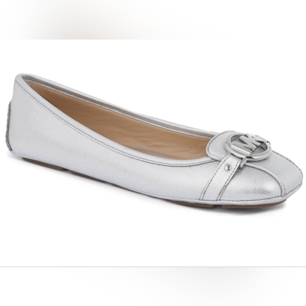 Michael Kors Fulton Leather Metallic Moccasin Womans Size 8 New In Box - Picture 7 of 9